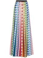 Mary Katrantzou Bottle Print Rainbow Pleat Maxi Skirt - 021 Rainbow