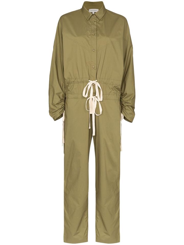 Lee Mathews Drawstring Cargo Jumpsuit - Green