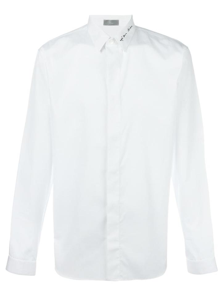 Dior Homme Concealed Fastening Shirt, Men's, Size: 39, White, Cotton