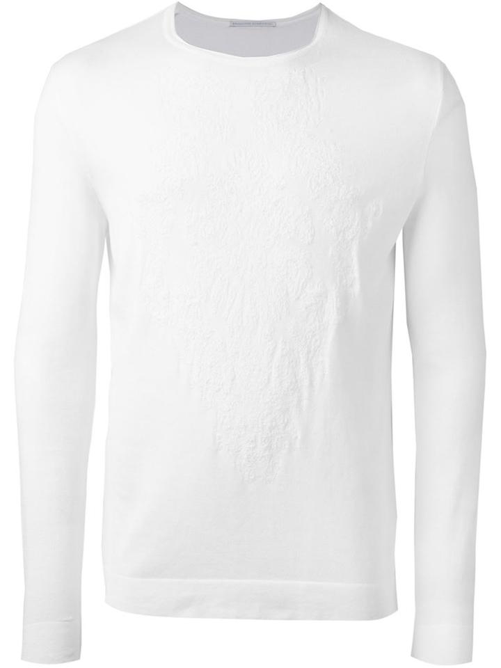 Ermanno Scervino Crew Neck Sweater, Men's, Size: 50, White, Cotton