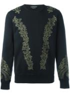 Alexander Mcqueen Embroidered Sweatshirt, Men's, Size: Small, Black, Cotton