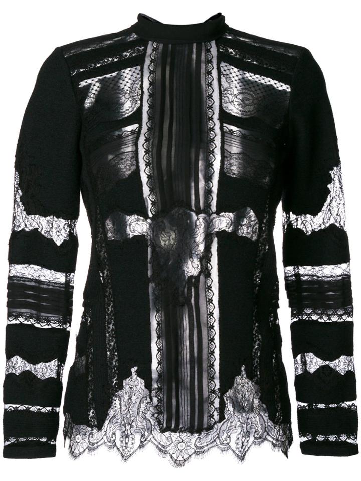 Ermanno Scervino Lace Panelled Blouse - Black