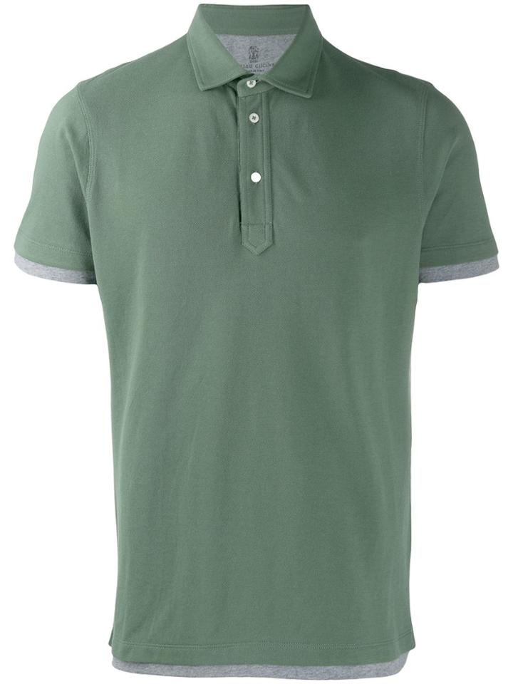 Brunello Cucinelli Layered-effect Polo Shirt - Green