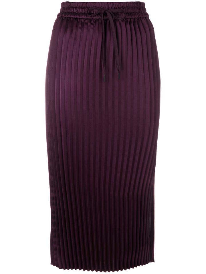 Dkny Drawstring Pleated Midi Skirt - Pink & Purple
