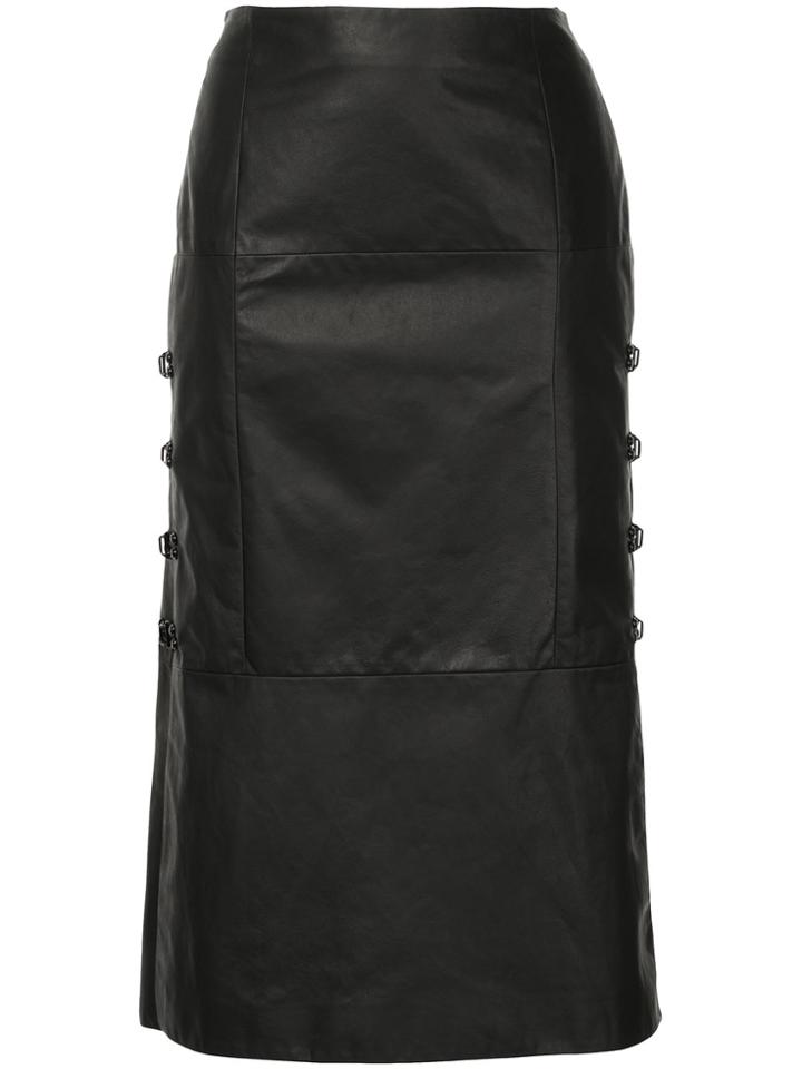 Olivier Theyskens Clasp Side Midi Skirt - Black