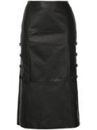 Olivier Theyskens Clasp Side Midi Skirt - Black