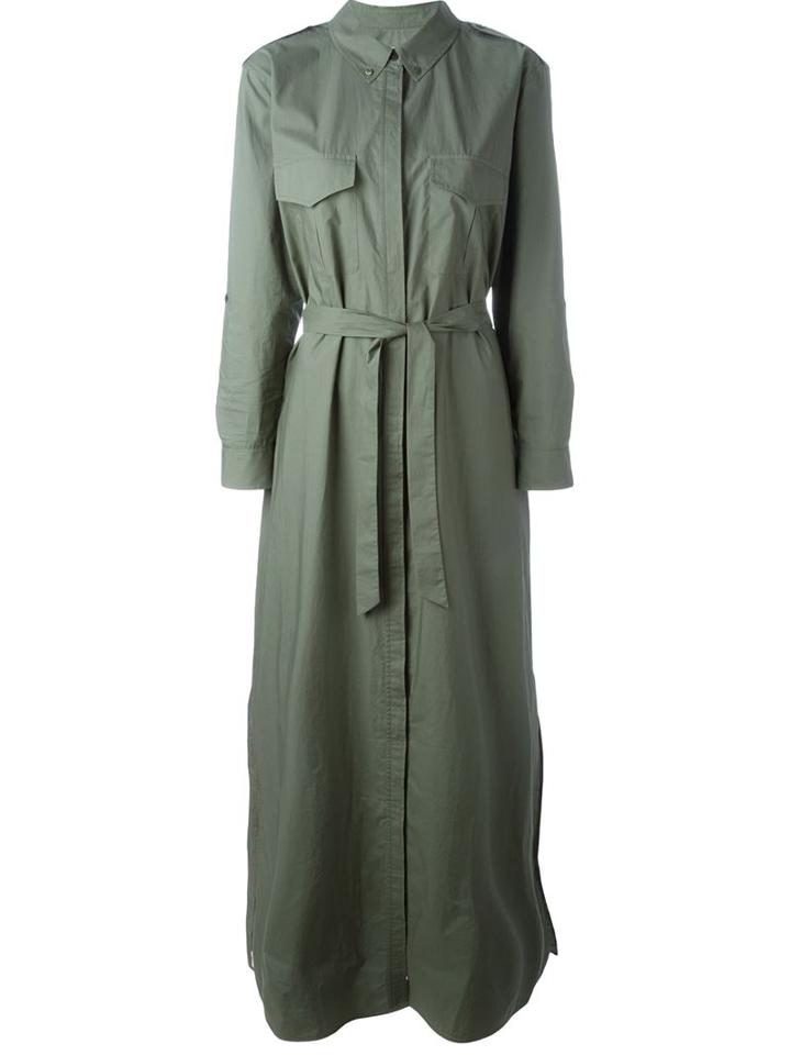 Equipment Long Shirt Dress, Women's, Size: Xs, Green, Cotton