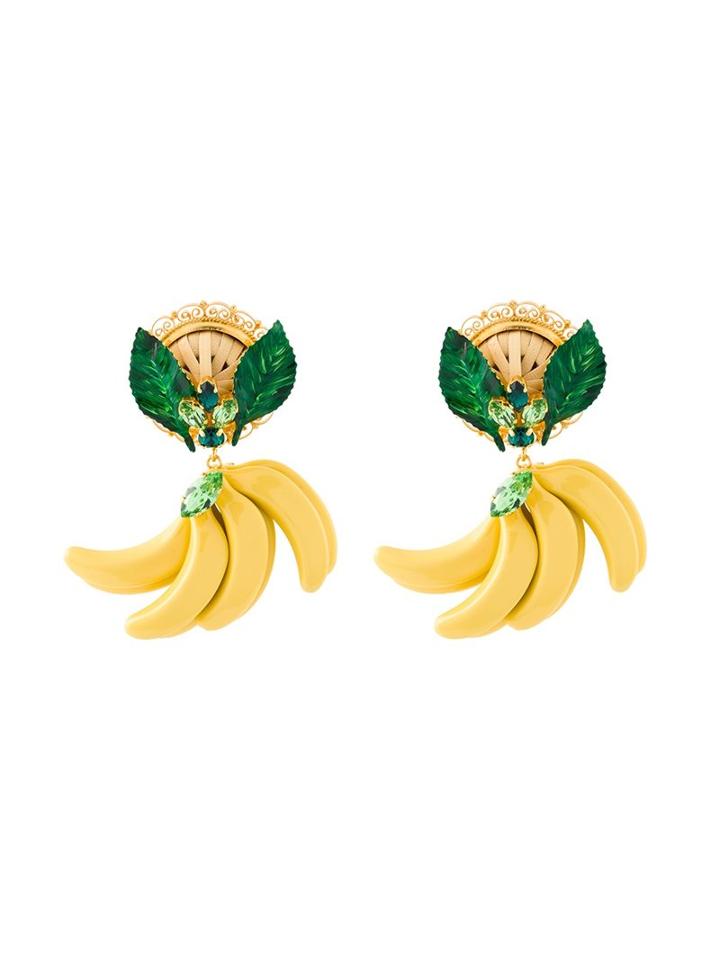 Dolce & Gabbana Banana Clip-on Earrings, Women's, Yellow/orange