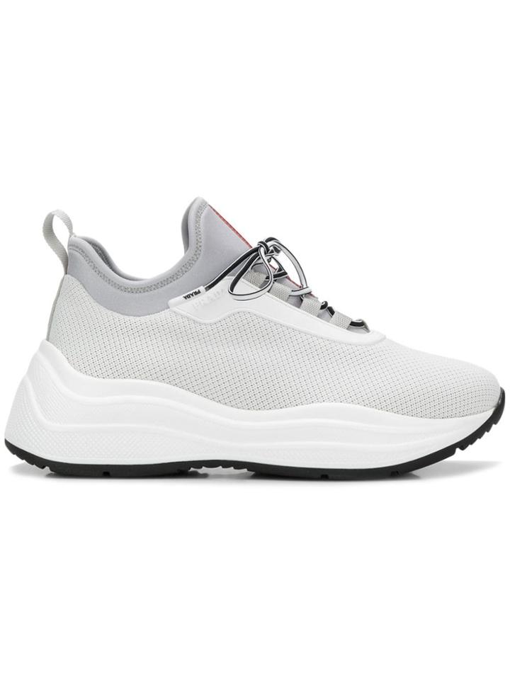 Prada Neoprene Sneakers - White