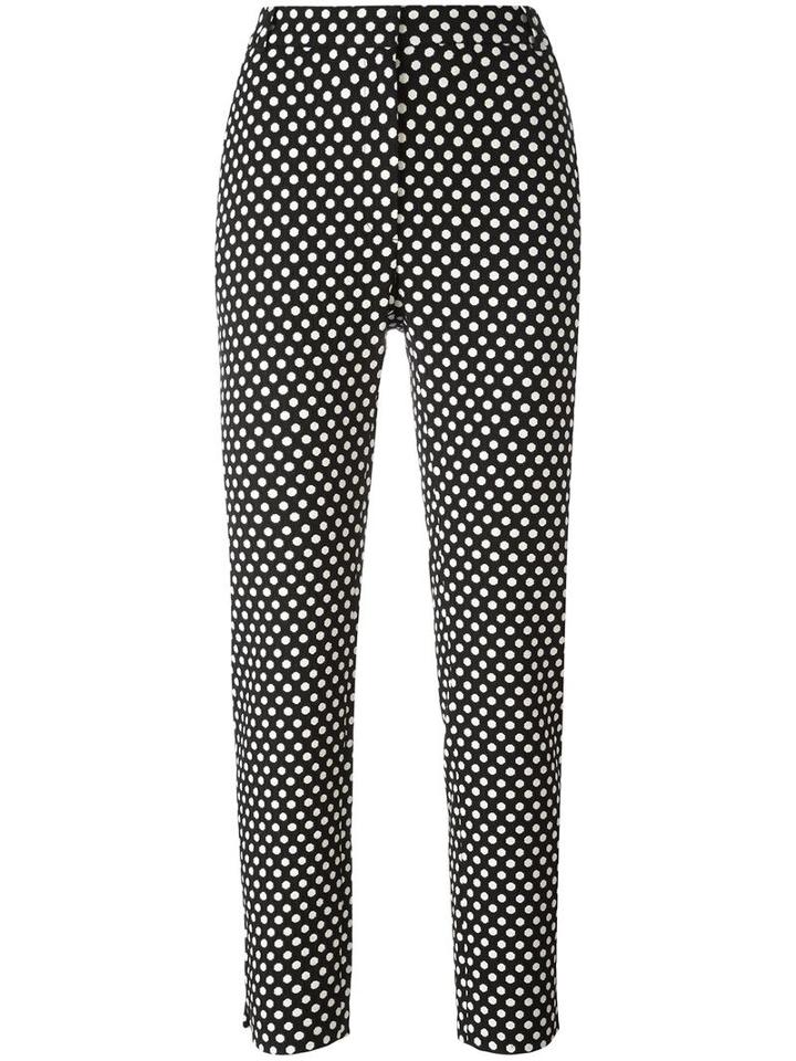 Christian Wijnants 'palm' Polka Dots Trousers, Women's, Size: 36, Black, Cotton/polyester/viscose/spandex/elastane