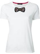 Loveless Bow Detail T-shirt, Women's, Size: 36, White, Cotton