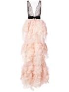 Marchesa Full Tulle Gown - Pink & Purple