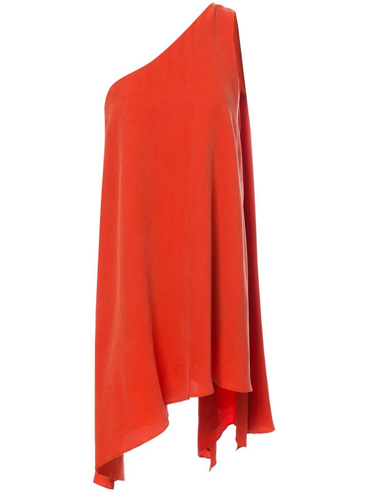 C/meo - One Shoulder Handkerchief Hem Dress - Women - Polyester/cupro - L, Yellow/orange, Polyester/cupro