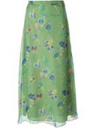 Kenzo Vintage Double Layer Sheer Skirt, Women's, Size: 38, Green