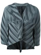 Issey Miyake Three-quarters Sleeve Pleated Jacket, Women's, Size: 2, Grey, Polyester
