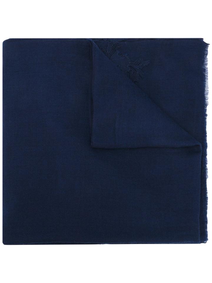 P.a.r.o.s.h. Lace Applique Scarf - Blue