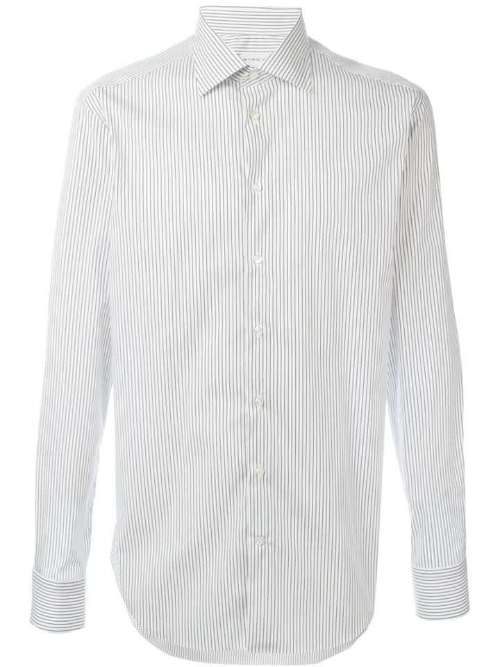 Etro Striped Shirt, Men's, Size: 42, Blue, Cotton/nylon/spandex/elastane