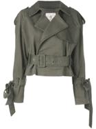 Anine Bing Aria Cropped Trench Jacket - Green