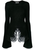 Givenchy Knit Lace Trim Top - Black