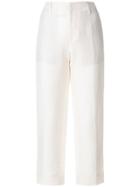 Incotex Cropped Straight Leg Trousers - Nude & Neutrals