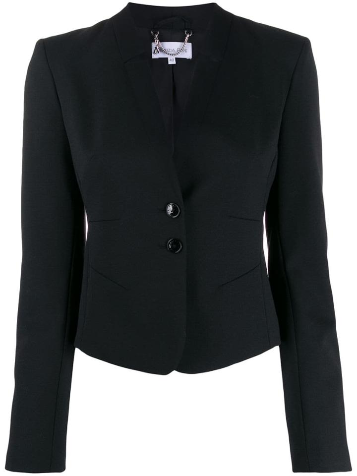 Patrizia Pepe Fitted Short Blazer - Black