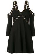 Philipp Plein - Open Shoulder Hole Detail Dress - Women - Polyester/spandex/elastane/viscose - S, Women's, Black, Polyester/spandex/elastane/viscose