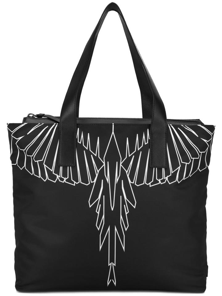 Marcelo Burlon County Of Milan Asier Shopping Bag, Men's, Black, Leather/nylon