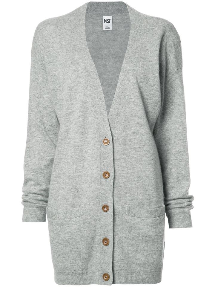 Nsf Long Cardigan, Women's, Size: Xs, Grey, Wool/cashmere