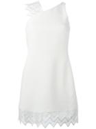 David Koma Lace Hem Dress, Size: 12, White, Acetate/viscose/spandex/elastane/acrylic