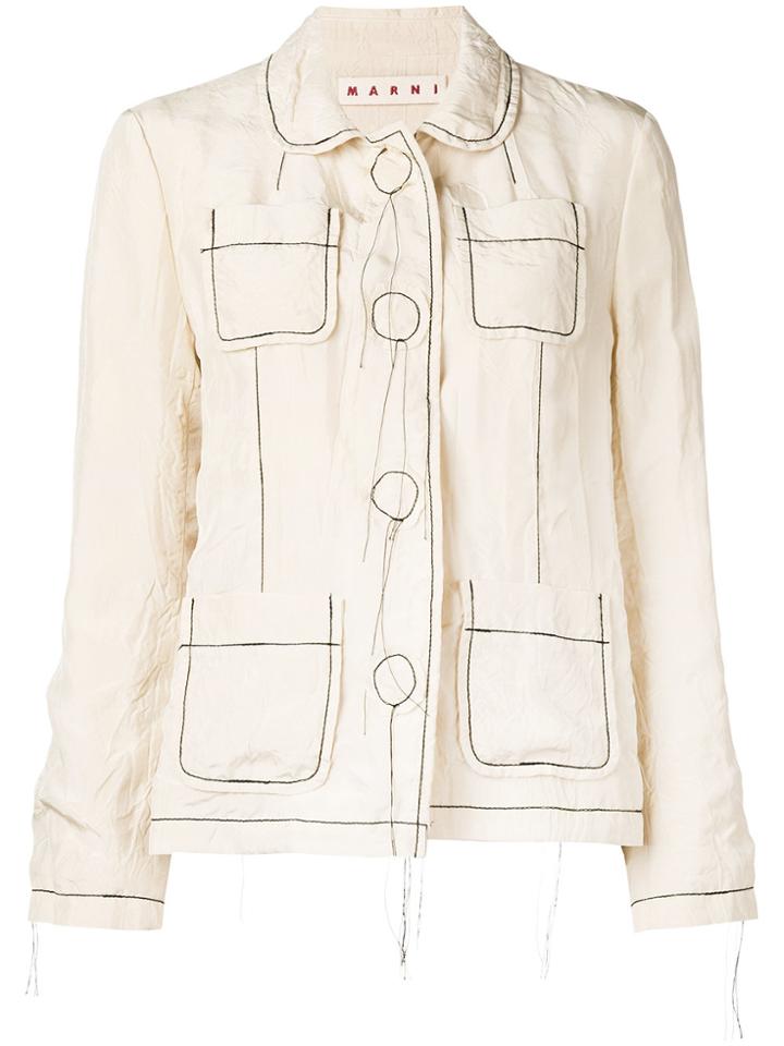 Marni Contrast Stitch Jacket - Nude & Neutrals