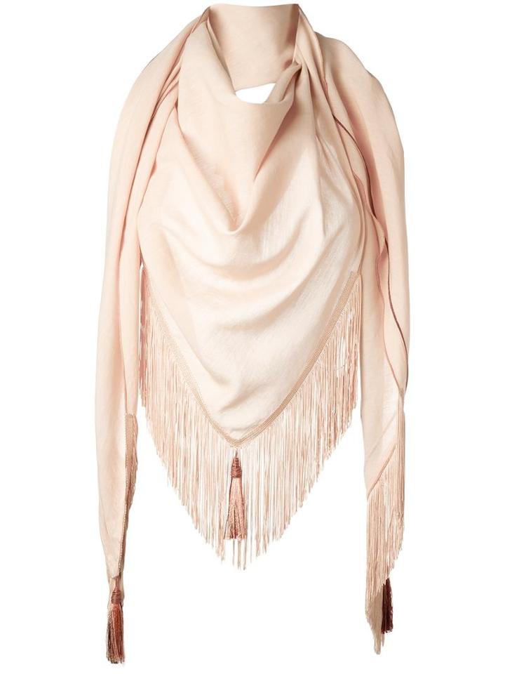 Forte Forte Frayed Scarf, Women's, Pink/purple, Cotton/linen/flax/virgin Wool