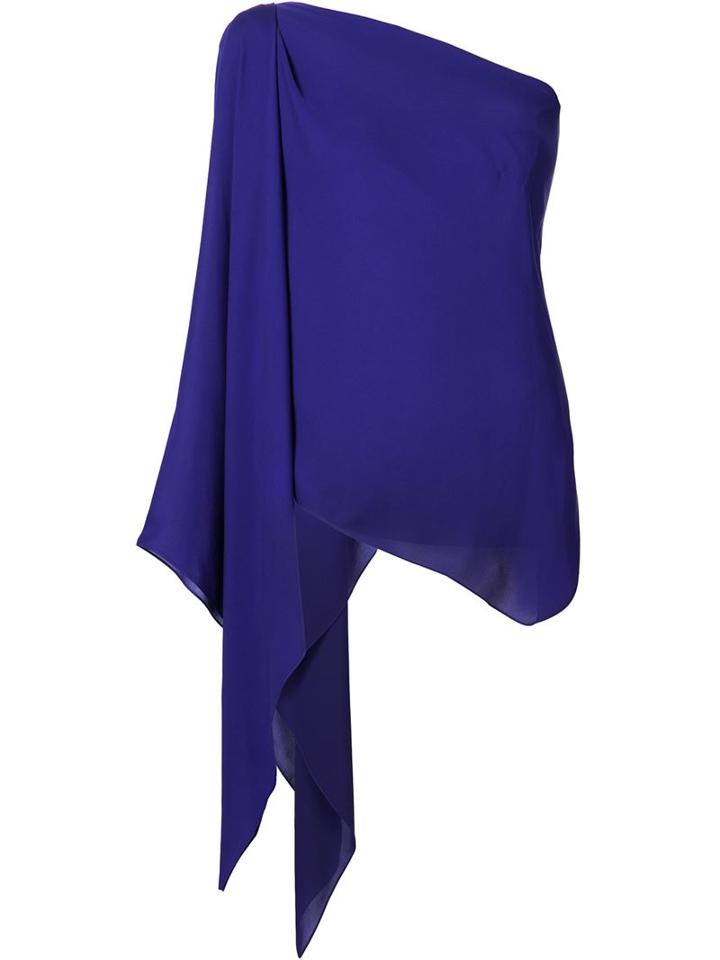 Plein Sud One Shoulder Draped Top, Women's, Size: 40, Pink/purple, Silk