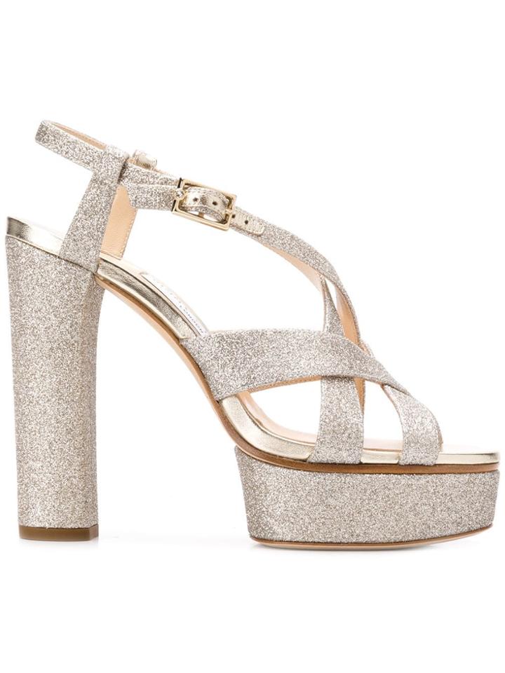 Jimmy Choo Caress 125 Sandals - Metallic