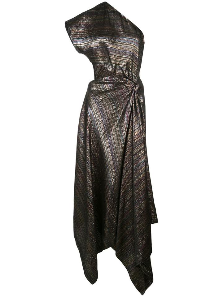 Rosetta Getty One Shoulder Twist Dress - Black