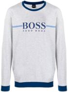 Boss Hugo Boss Logo Embroidered Sweatshirt - Grey