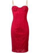 Dolce & Gabbana Vintage Jacquard Bustier Dress - Red