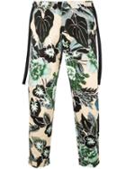 Christian Pellizzari Floral Cropped Trousers, Men's, Size: 50, Green, Cotton/spandex/elastane