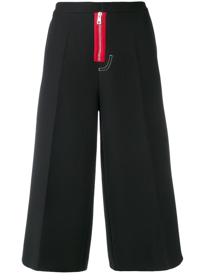 Brognano - Zip Front Culottes - Women - Polyester/spandex/elastane/viscose - 40, Black, Polyester/spandex/elastane/viscose