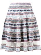 Alexander Mcqueen Knee-length Jacquard Skirt, Women's, Size: Medium, Blue, Silk/viscose/polyester/spandex/elastane