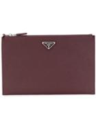 Prada Medium Logo Pouch - Red