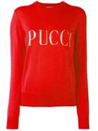 Emilio Pucci Logo Print Jumper, Women's, Size: Xs, Red, Merino