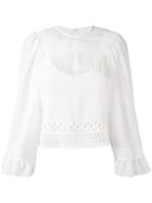 Mcq Alexander Mcqueen Blouse With Lace Detail And Frill Cuffed Sleeves