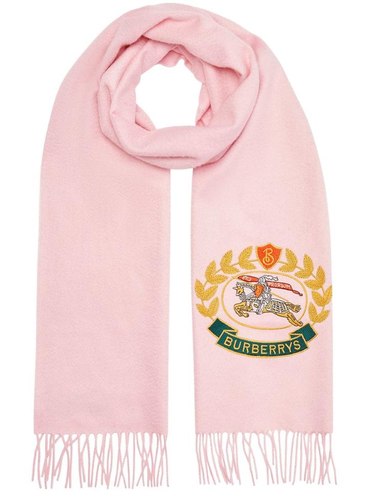 Burberry The Classic Cashmere Scarf With Archive Logo - Pink & Purple