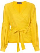 Ginger & Smart Morph Wrap Blouse - Yellow & Orange