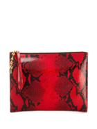 Marni Python Effect Clutch - Red