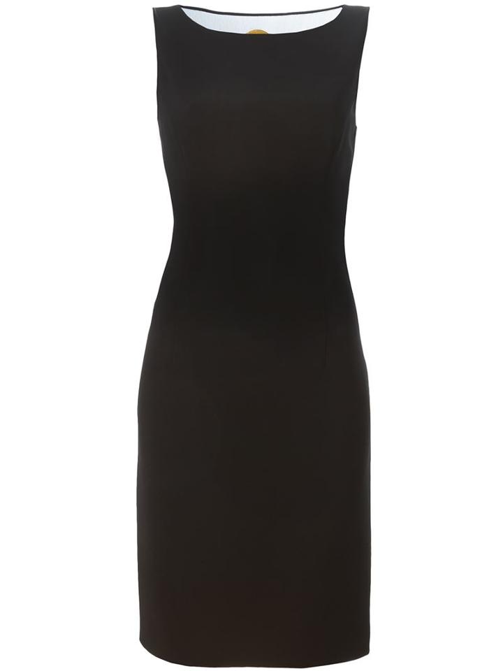 Moschino Boat Neck Dress, Women's, Size: 40, Black, Triacetate/polyester/rayon/spandex/elastane