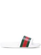 Gucci Rubber Slide Sandals - White