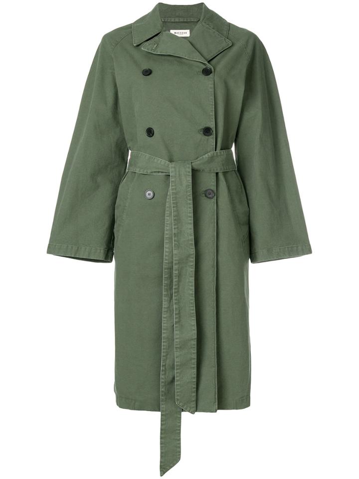 Masscob Denim Trench Coat - Green