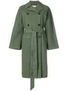 Masscob Denim Trench Coat - Green