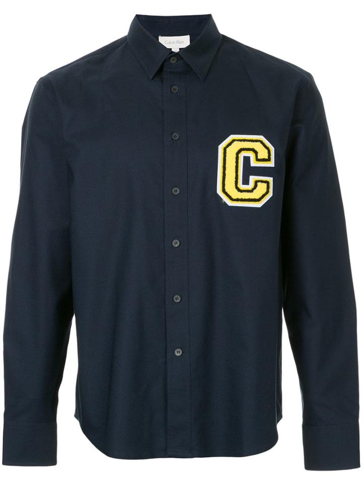 Ck Calvin Klein Oxford Logo Shirt - Blue
